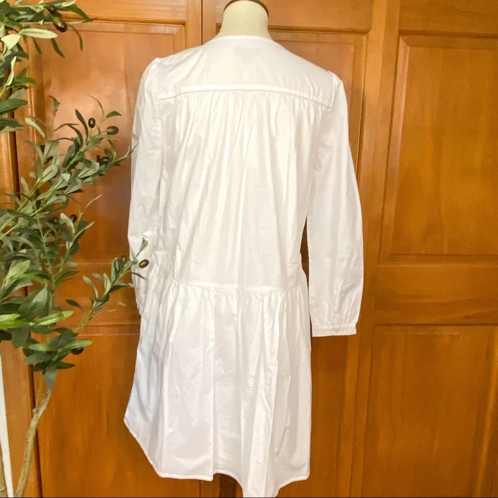 J Crew Cotton Poplin Tunic With Farmers Market Embroidery NWOT Size Extra Small